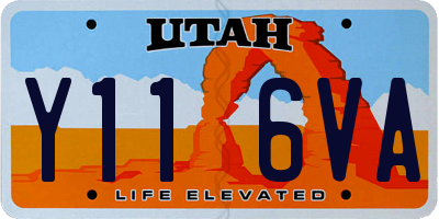 UT license plate Y116VA