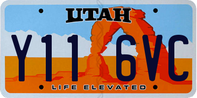 UT license plate Y116VC