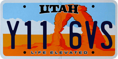 UT license plate Y116VS