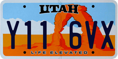 UT license plate Y116VX