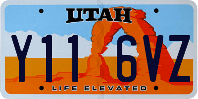 UT license plate Y116VZ