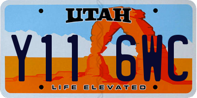 UT license plate Y116WC