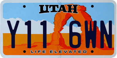 UT license plate Y116WN