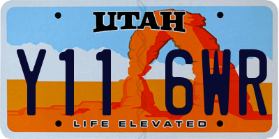 UT license plate Y116WR