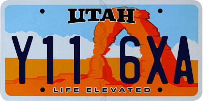 UT license plate Y116XA