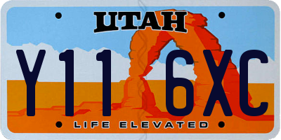 UT license plate Y116XC