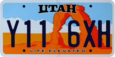 UT license plate Y116XH