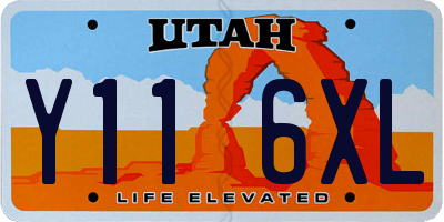 UT license plate Y116XL