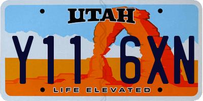 UT license plate Y116XN