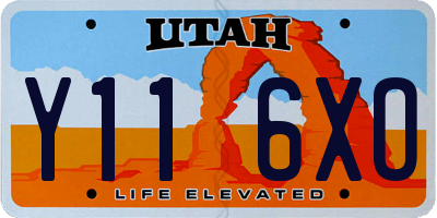 UT license plate Y116XO