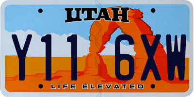 UT license plate Y116XW