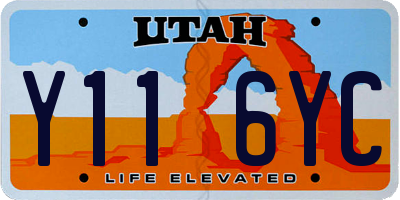 UT license plate Y116YC