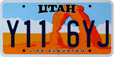 UT license plate Y116YJ