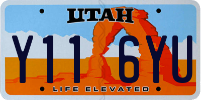 UT license plate Y116YU