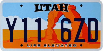 UT license plate Y116ZD