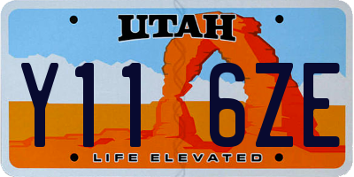 UT license plate Y116ZE