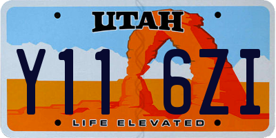 UT license plate Y116ZI