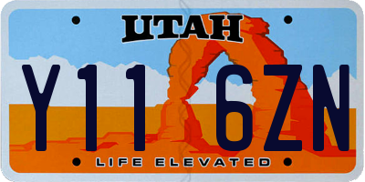 UT license plate Y116ZN