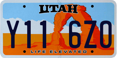 UT license plate Y116ZO