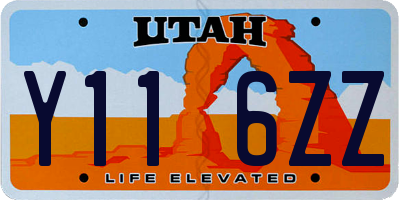 UT license plate Y116ZZ