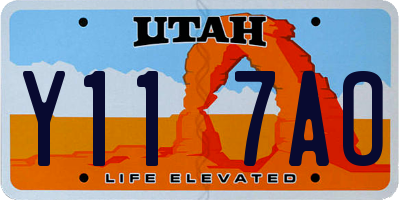 UT license plate Y117AO