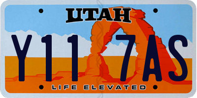 UT license plate Y117AS