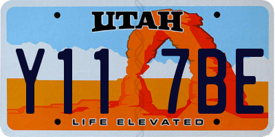 UT license plate Y117BE