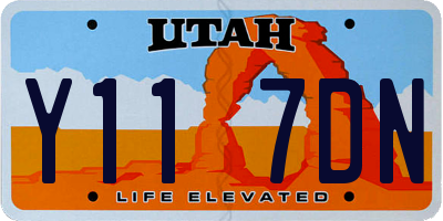 UT license plate Y117DN