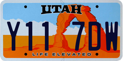 UT license plate Y117DW
