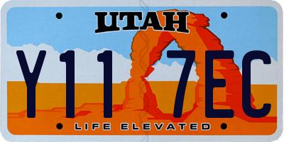 UT license plate Y117EC