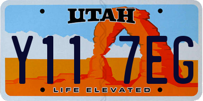 UT license plate Y117EG
