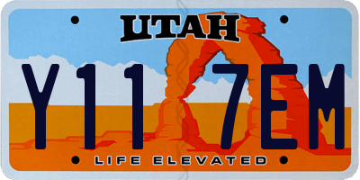 UT license plate Y117EM