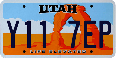 UT license plate Y117EP