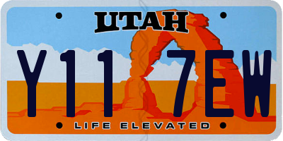 UT license plate Y117EW