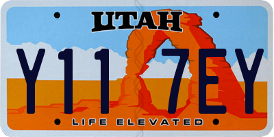 UT license plate Y117EY