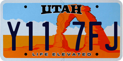 UT license plate Y117FJ
