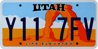UT license plate Y117FV