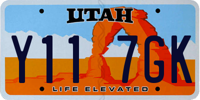 UT license plate Y117GK