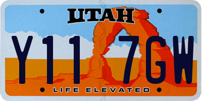 UT license plate Y117GW
