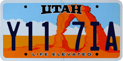 UT license plate Y117IA