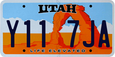 UT license plate Y117JA