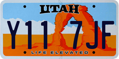UT license plate Y117JF
