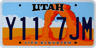 UT license plate Y117JM