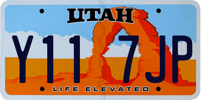 UT license plate Y117JP
