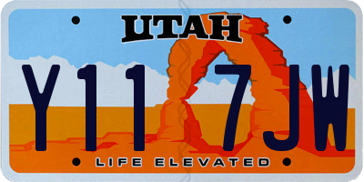 UT license plate Y117JW