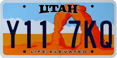 UT license plate Y117KQ