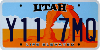 UT license plate Y117MQ