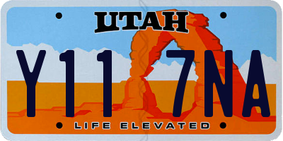 UT license plate Y117NA