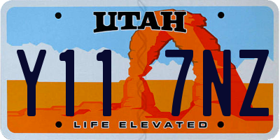 UT license plate Y117NZ