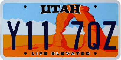 UT license plate Y117QZ